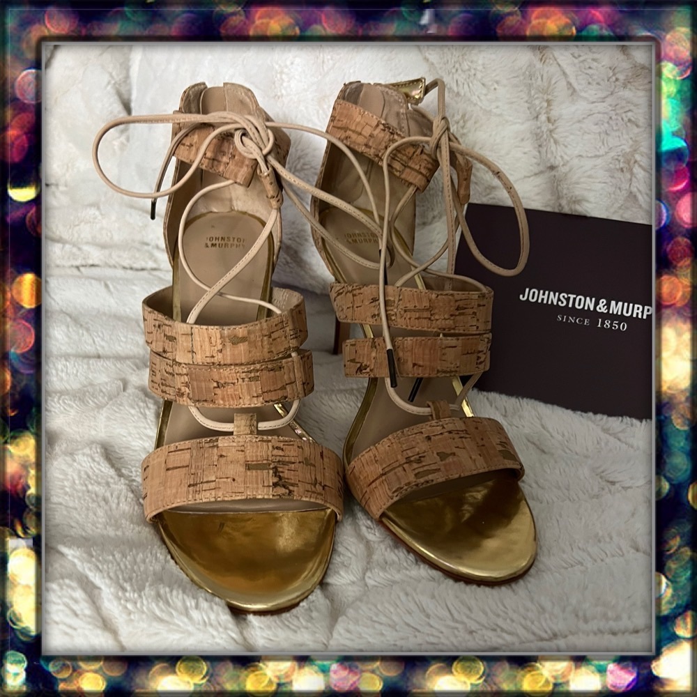 [Johnston & Murphy] NATASHA Natural Cork Sandals